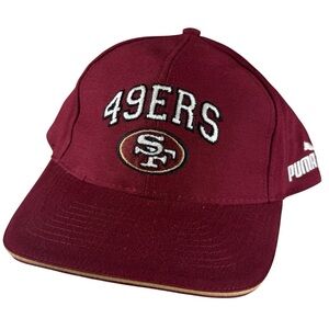Vintage 90s Puma San Francisco 49ers Hat Cap Strapback Embroidered Burgundy NWT